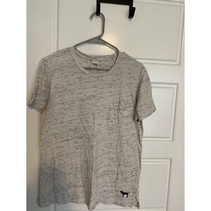 Victorias Secret Pink Shirt‎ Small Gray Short Sleeve